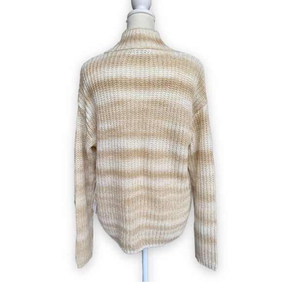 Calvin klein beige stripe turtleneck sweater | NWT - Picture 6 of 13